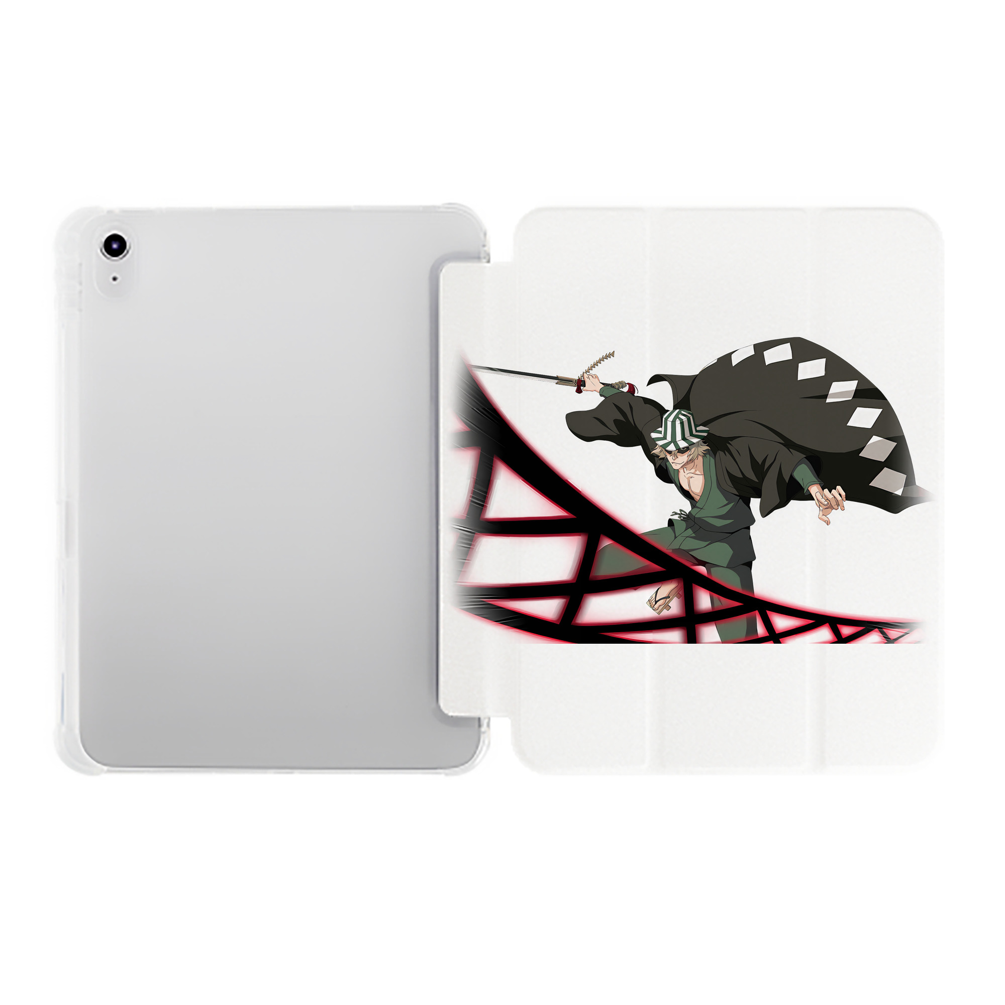 （画像用） "ブリーチ 浦原 喜助（うらはら きすけ） BLEACH Urahara Kisuke " IPad ケース ペン収納付き 三つ折りスタンド PUレザー×シリコン 対応機種9.5/10.5/10.9インチ